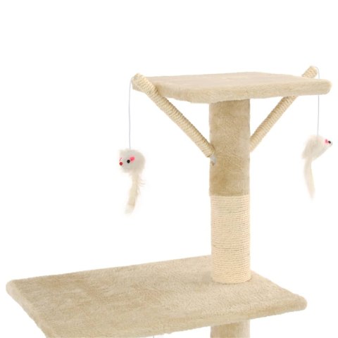 DRAPAK DLA KOTA Z SIZALOWYMI SŁUPKAMI 138CM BEŻOWY