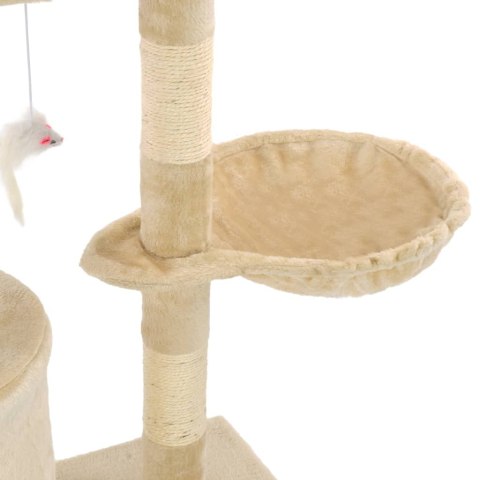 DRAPAK DLA KOTA Z SIZALOWYMI SŁUPKAMI 138CM BEŻOWY