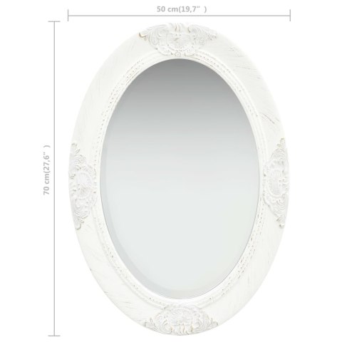 LUSTRO ŚCIENNE W STYLU BAROKOWYM 50X70CM BIAŁE