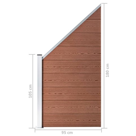 PANEL OGRODZENIOWY WPC 95X(105-180)CM BRĄZOWY