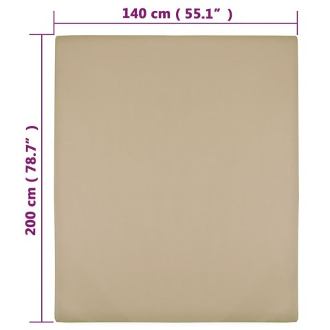PRZEŚCIERADŁA 2 SZT. TAUPE 140X200CM DŻERSEJ BAWEŁNIANY