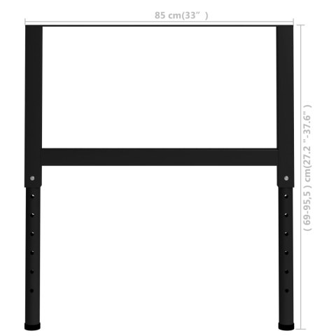 REGULOWANE RAMY STOŁU ROBOCZEGO 2 SZT. METAL 85X(69-95,5)CM