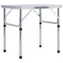 SKŁADANY STOLIK TURYSTYCZNY BIAŁY ALUMINIOWY 60X45CM