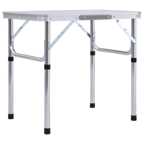 SKŁADANY STOLIK TURYSTYCZNY BIAŁY ALUMINIOWY 60X45CM