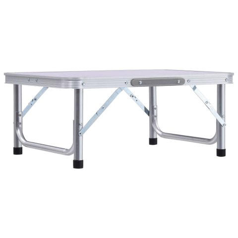SKŁADANY STOLIK TURYSTYCZNY BIAŁY ALUMINIOWY 60X45CM