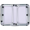 SKŁADANY STOLIK TURYSTYCZNY BIAŁY ALUMINIOWY 60X45CM