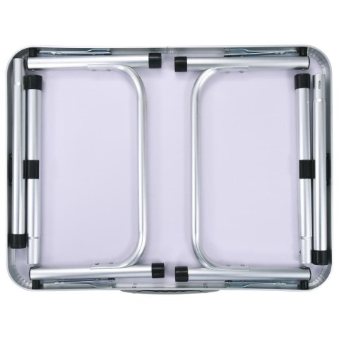 SKŁADANY STOLIK TURYSTYCZNY BIAŁY ALUMINIOWY 60X45CM