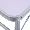 SKŁADANY STOLIK TURYSTYCZNY BIAŁY ALUMINIOWY 60X45CM