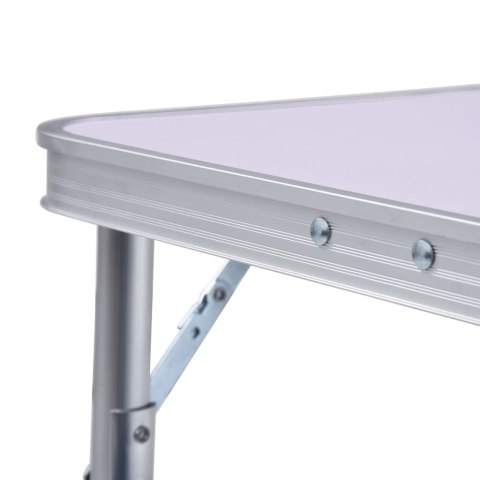 SKŁADANY STOLIK TURYSTYCZNY BIAŁY ALUMINIOWY 60X45CM