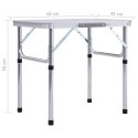 SKŁADANY STOLIK TURYSTYCZNY BIAŁY ALUMINIOWY 60X45CM