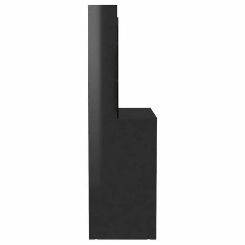 STOLIK DO MAKIJAŻU Z LED 100X40X135CM MDF LŚNIĄCY CZARNY