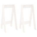 STOŁKI 2 SZT. BIAŁE 40X40X75CM LITE DREWNO SOSNOWE