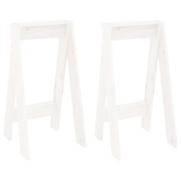 STOŁKI 2 SZT. BIAŁE 40X40X75CM LITE DREWNO SOSNOWE