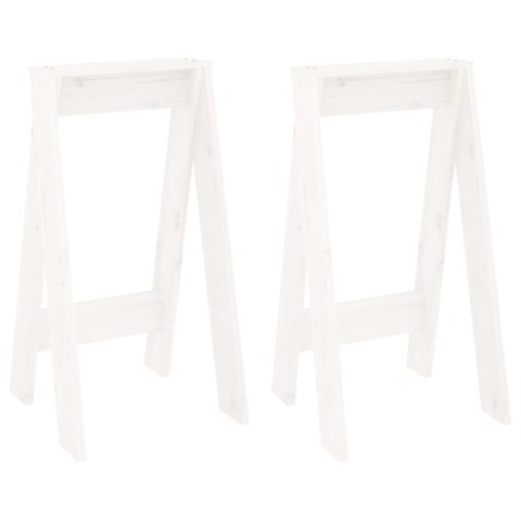 STOŁKI 2 SZT. BIAŁE 40X40X75CM LITE DREWNO SOSNOWE