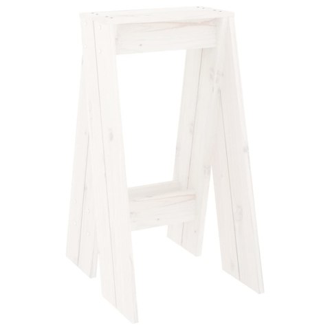 STOŁKI 2 SZT. BIAŁE 40X40X75CM LITE DREWNO SOSNOWE