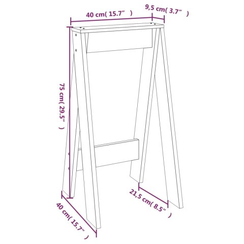 STOŁKI 2 SZT. BIAŁE 40X40X75CM LITE DREWNO SOSNOWE