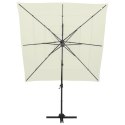 4-POZIOMOWY PARASOL NA ALUMINIOWYM SŁUPKU PIASKOWY 250X250CM