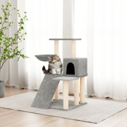 DRAPAK DLA KOTA Z SIZALOWYMI SŁUPKAMI JASNOSZARY 82CM