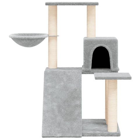 DRAPAK DLA KOTA Z SIZALOWYMI SŁUPKAMI JASNOSZARY 82CM