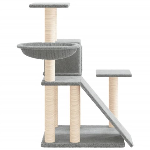 DRAPAK DLA KOTA Z SIZALOWYMI SŁUPKAMI JASNOSZARY 82CM