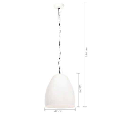 INDUSTRIALNA LAMPA WISZĄCA 25 W BIAŁA OKRĄGŁA 42CM E27