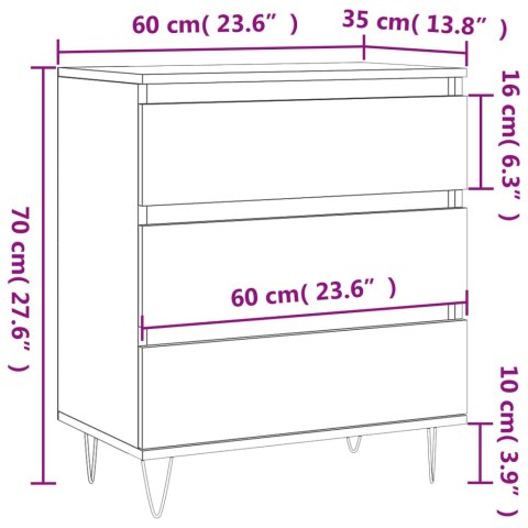 KOMODA SZAROŚĆ BETONU 60X35X70CM MATERIAŁ DREWNOPOCHODNY