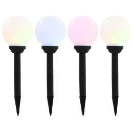 KULISTE LAMPY SOLARNE DO OGRODU 4 SZT. LED 15CM RGB