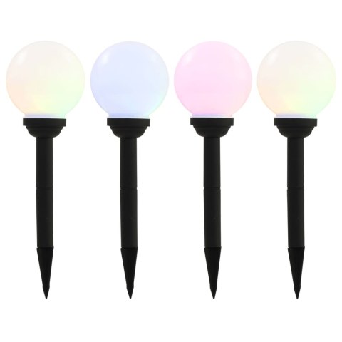 KULISTE LAMPY SOLARNE DO OGRODU 4 SZT. LED 15CM RGB