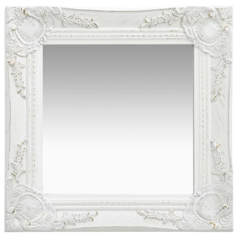 LUSTRO ŚCIENNE W STYLU BAROKOWYM 40X40CM BIAŁE