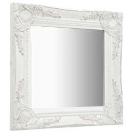 LUSTRO ŚCIENNE W STYLU BAROKOWYM 40X40CM BIAŁE