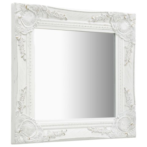 LUSTRO ŚCIENNE W STYLU BAROKOWYM 40X40CM BIAŁE