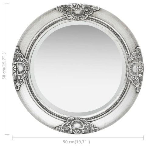 LUSTRO ŚCIENNE W STYLU BAROKOWYM 50CM SREBRNE