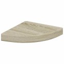 NAROŻNA PÓŁKA ŚCIENNA KOLOR DĘBOWY 25X25X3,8CM MDF