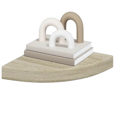 NAROŻNA PÓŁKA ŚCIENNA KOLOR DĘBOWY 25X25X3,8CM MDF