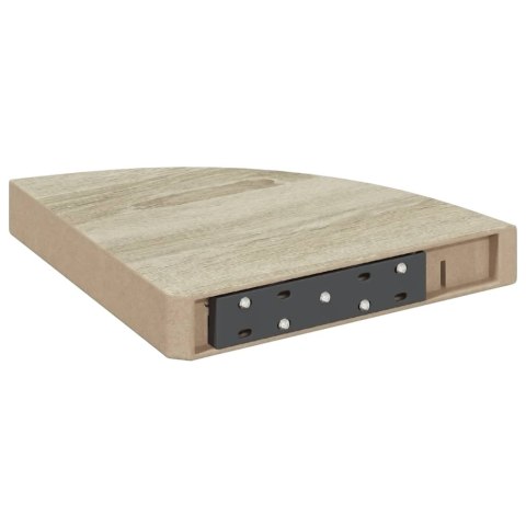 NAROŻNA PÓŁKA ŚCIENNA KOLOR DĘBOWY 25X25X3,8CM MDF