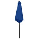 PARASOL OGRODOWY Z LED I ALUMINIOWYM SŁUPKIEM 270CM NIEBIESKI