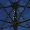 PARASOL OGRODOWY Z LED I ALUMINIOWYM SŁUPKIEM 270CM NIEBIESKI