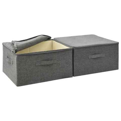 POJEMNIKI 2 SZT. TKANINA 43X34X23CM ANTRACYTOWE