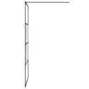 ŚCIANKA PRYSZNICOWA CZARNA 90X195CM PÓŁMROŻONE SZKŁO ESG