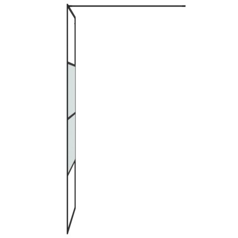 ŚCIANKA PRYSZNICOWA CZARNA 90X195CM PÓŁMROŻONE SZKŁO ESG