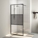 ŚCIANKA PRYSZNICOWA PRZEZROCZYSTE SZKŁO ESG 90X195CM CZARNA
