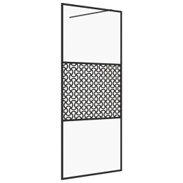ŚCIANKA PRYSZNICOWA PRZEZROCZYSTE SZKŁO ESG 90X195CM CZARNA