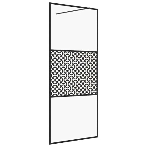 ŚCIANKA PRYSZNICOWA PRZEZROCZYSTE SZKŁO ESG 90X195CM CZARNA