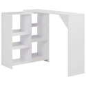 STOLIK BAROWY Z RUCHOMYM REGAŁEM BIAŁY 138X39X110CM