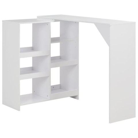 STOLIK BAROWY Z RUCHOMYM REGAŁEM BIAŁY 138X39X110CM
