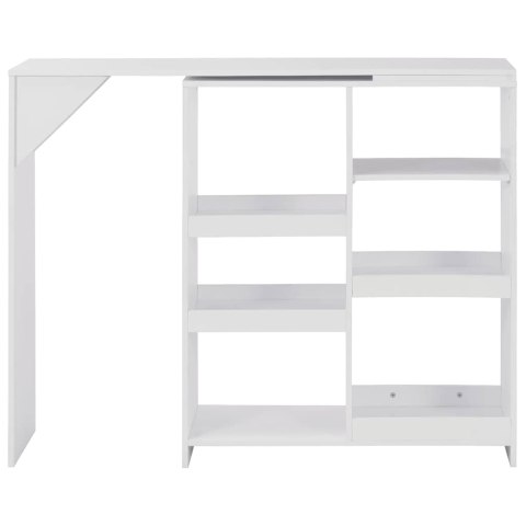 STOLIK BAROWY Z RUCHOMYM REGAŁEM BIAŁY 138X39X110CM