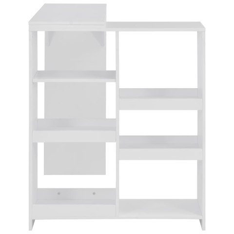 STOLIK BAROWY Z RUCHOMYM REGAŁEM BIAŁY 138X39X110CM