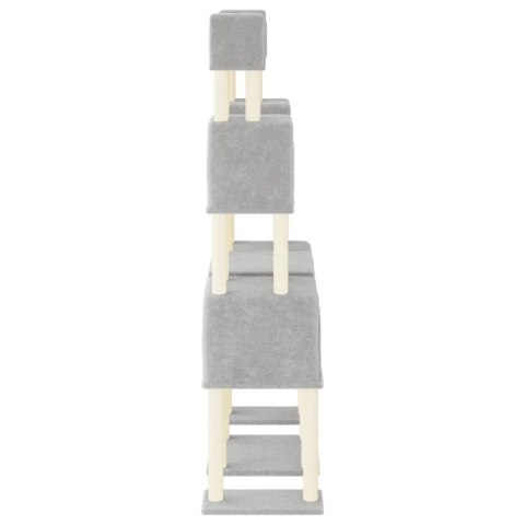 DRAPAK DLA KOTA Z SIZALOWYMI SŁUPKAMI JASNOSZARY 199CM