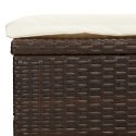 LEŻAK ZE SKŁADANYM DACHEM BRĄZOWY 213X63X97CM POLIRATTAN