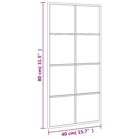 LUSTRO ŚCIENNE CZARNE 40X80CM PROSTOKĄTNE ŻELAZO